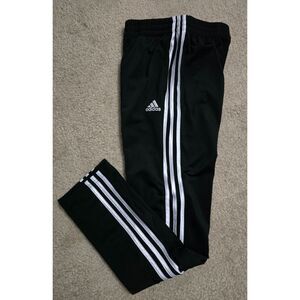 Adidas Youth Open Bottom Track Pants - Black with white stripes Size L 14/16 EUC